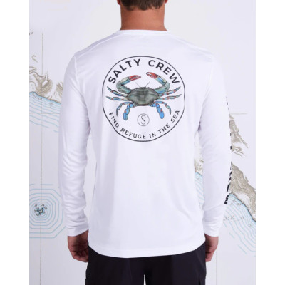 Camiseta Salty Crew Blue Crabber M/L Para Hombre