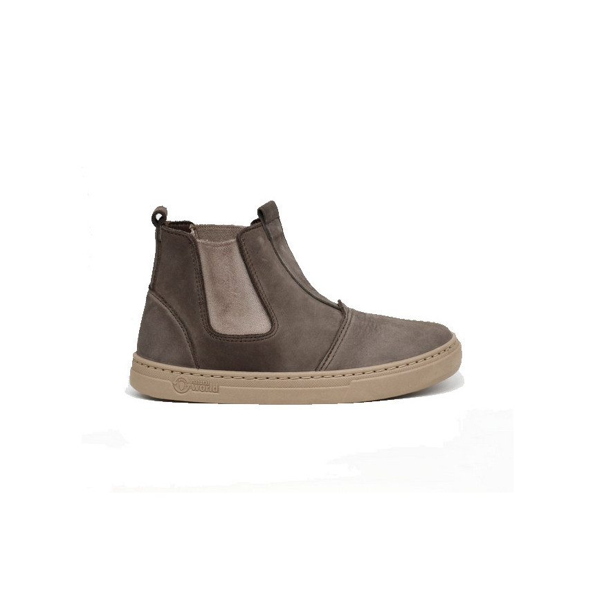 Botín Natural World Suede Antracita Para Niños 