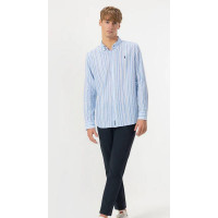 Camisa El Pulpo Cuello Botón Lino Para Hombre