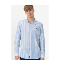 Camisa El Pulpo Cuello Botón Lino Para Hombre