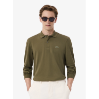 Polo Lacoste Manga Larga Kaki Para Hombre