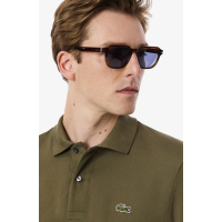 Polo Lacoste Manga Larga Kaki Para Hombre