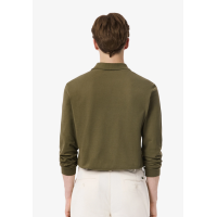 Polo Lacoste Manga Larga Kaki Para Hombre