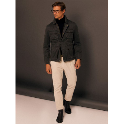 Chaqueta Silbon Encerada Bolsillos Para Hombre 