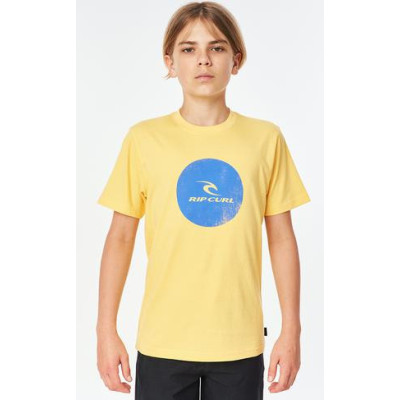 Camiseta Rip Curl Corp Icon Para Niños en Amarillo