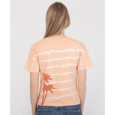 Camiseta Hurley Oceancare Palm Stripes SS Para Mujer