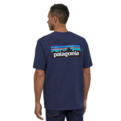 Camiseta Patagonia P-6 Logo Para Hombre En Azul